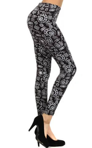 6231075R Stella Elyse Egyptian Hieroglyphics Printed Leggings