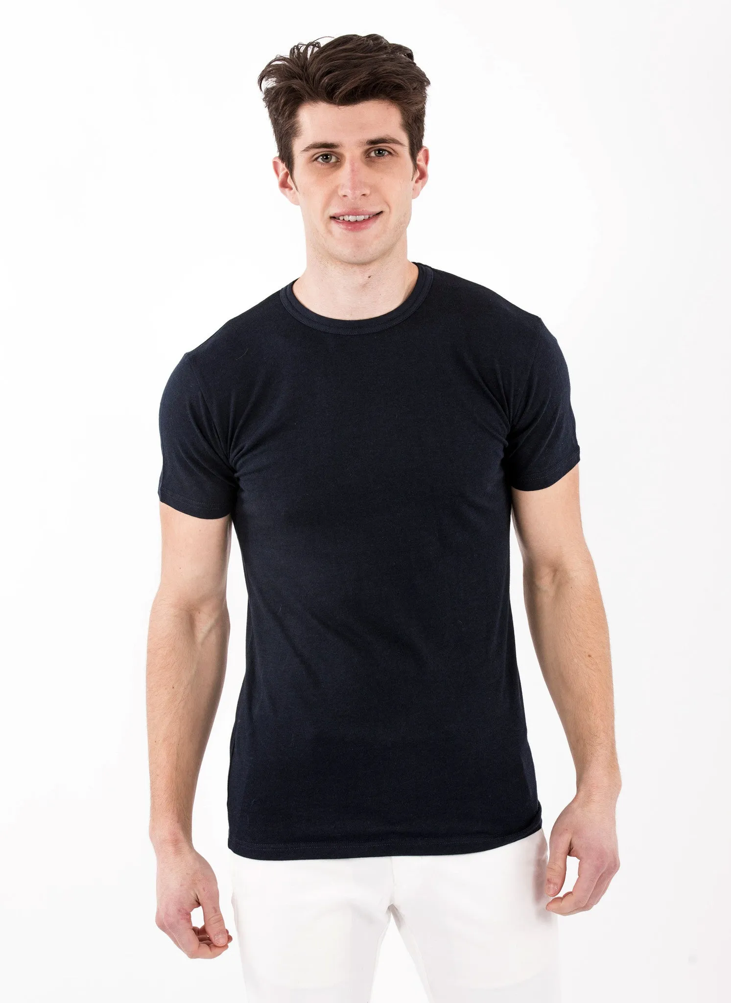 70% Bamboo Mens Short Sleeve Crew Neck