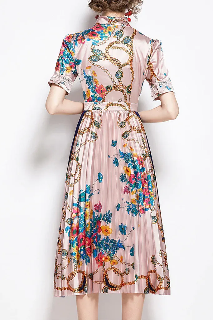 Becky Pink Printed Floral Dress