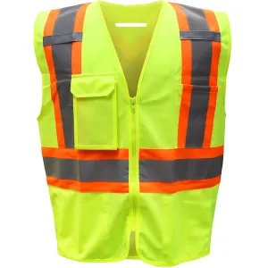 Boss 3PPN92005X ANSI Type R Class 2 Two-Tone Polyester Vest with "D" Ring Access