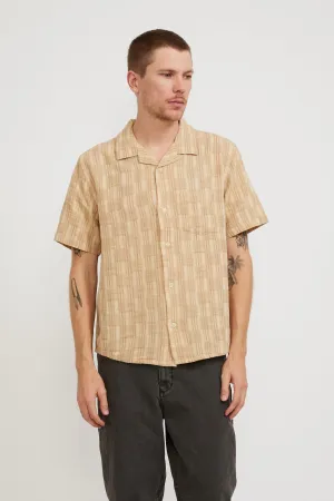 Check Jacquard SS Camp Shirt Natural