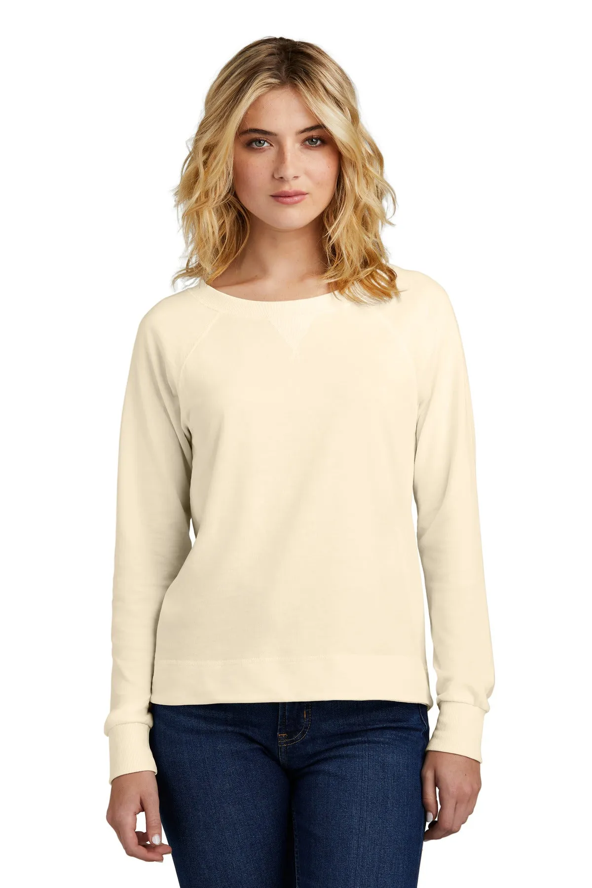 District Women's Featherweight French Terry Long Sleeve Crewneck DT672