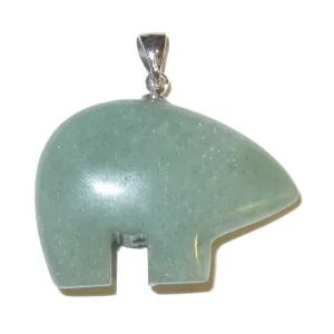 Green Aventurine Pendant Abundance Bear