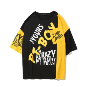 I'm Not Crazy Printed Hip Hop Streetwear Loose Tees