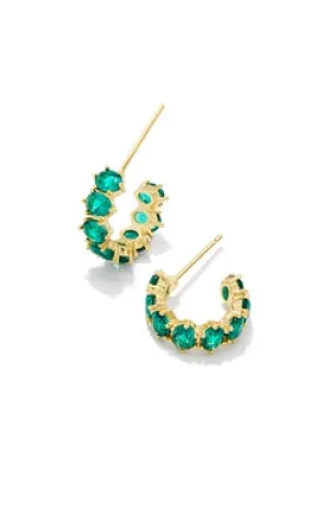 Kendra Scott Cailin Green Crystal Huggies