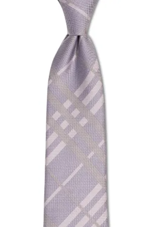 Light Purple and Gray Plaid Tie