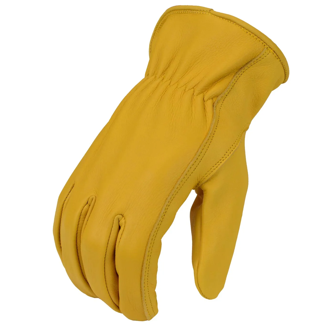 M-Boss Motorcycle Apparel BOS37550 Men's Yellow Full Grain Deerskin