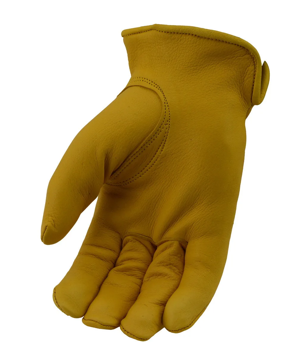 M-Boss Motorcycle Apparel BOS37550 Men's Yellow Full Grain Deerskin