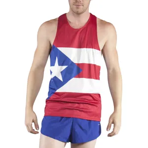 Men's Competitor Lite Printed Singlet [O-R] - Puerto Rico