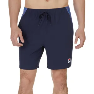 Men`s Deuce Court Printed Woven Tennis Short Fila Navy and Geo Print