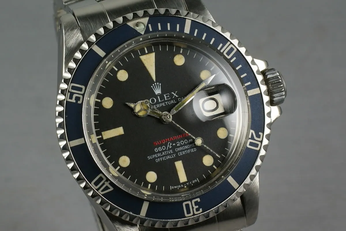 Rolex Red Submariner  1680 Blue Hue Insert