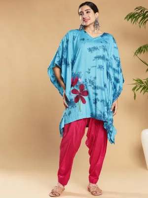 SkyBlue Rayon TieDyeKurta - AlluringAzure