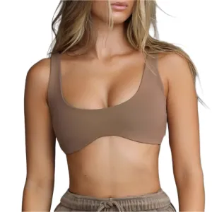 TEEK - Fog Brown U-Neck Yoga Bra