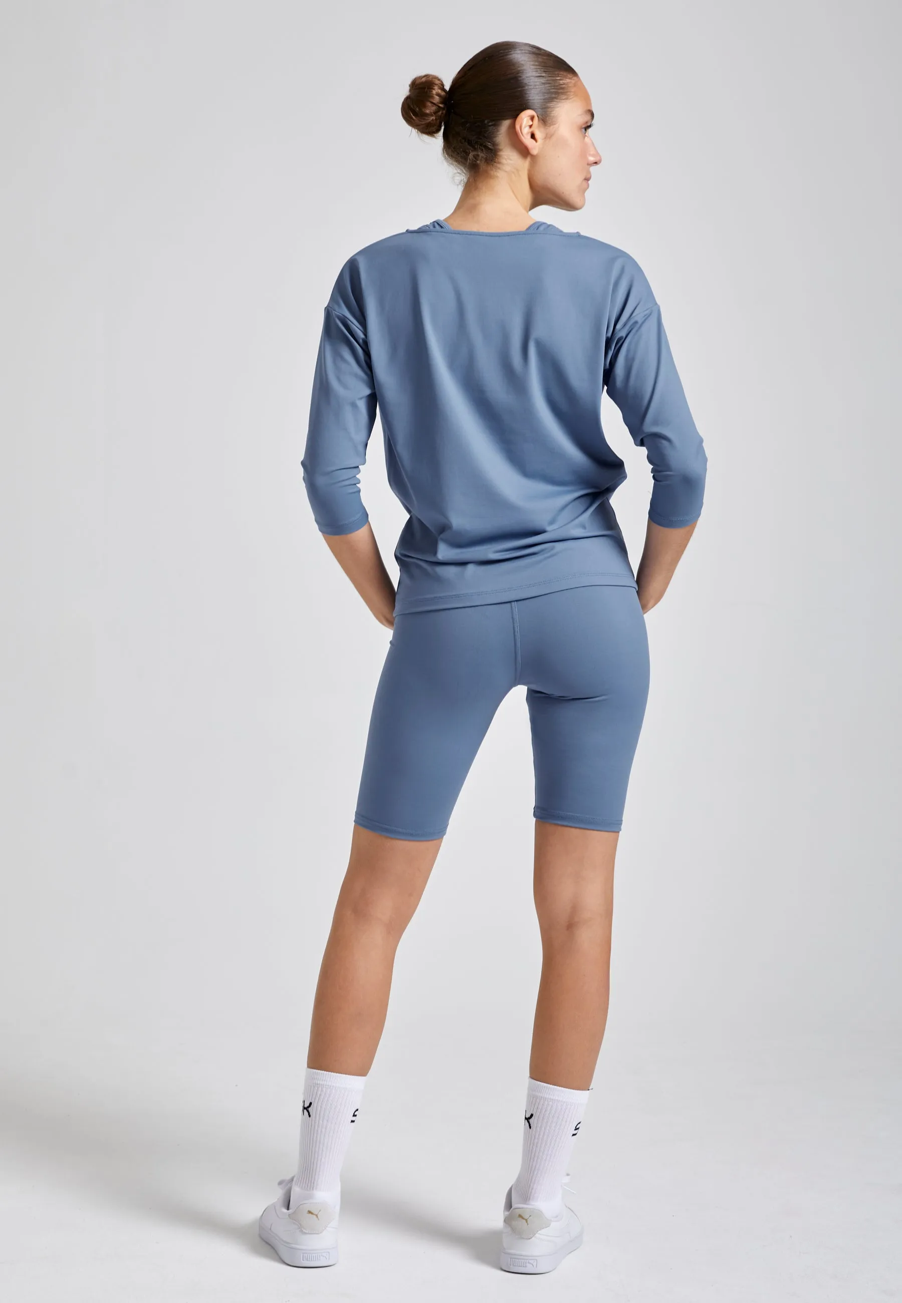 Tennis 3/4 loose fit shirt, gray blue