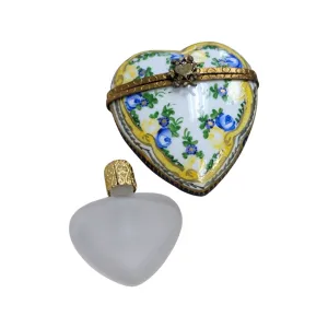 Yellow Blue Heart Perfume Bottle